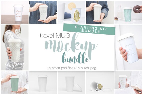 Ceramic Travel Mug Mockup Bundle Styled Mockups White Etsy