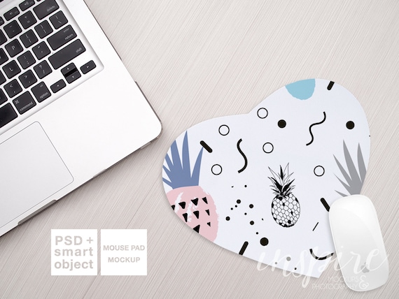 Download Heart Mouse Pad Mockup Psd Smart Object Femenine And Etsy