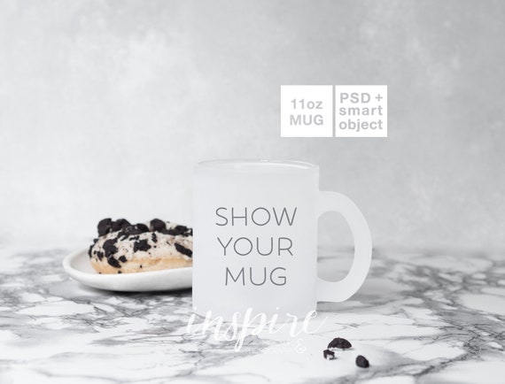 Download 11oz Frosted Mug Mockup Psd Smart Object 11oz Glass Mug Etsy