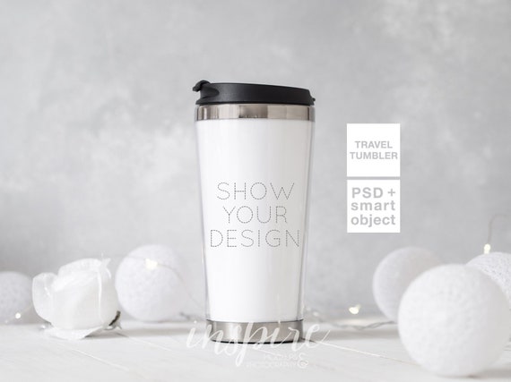 Download Travel Tumbler Xmas Mockup / PSD Smart Object / Insulated ...