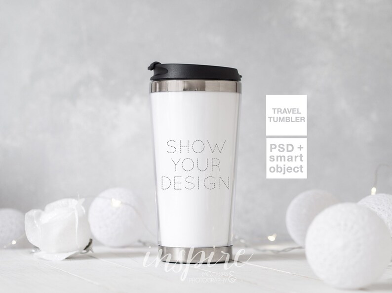 Download Travel Tumbler Xmas Mockup / PSD Smart Object / Insulated ...