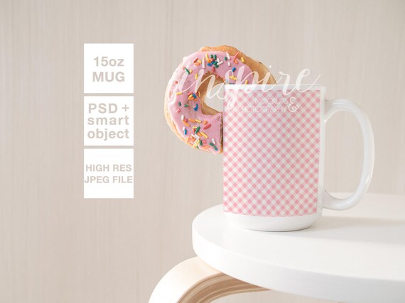 15oz Ceramic Mug Mockup Psd Smart Object Femenine And Etsy