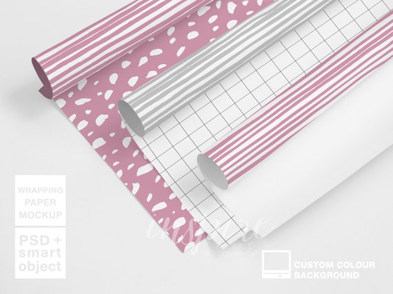 Download Gift Wrapping Paper Roll Mockup Psd Smart Object Layer Etsy