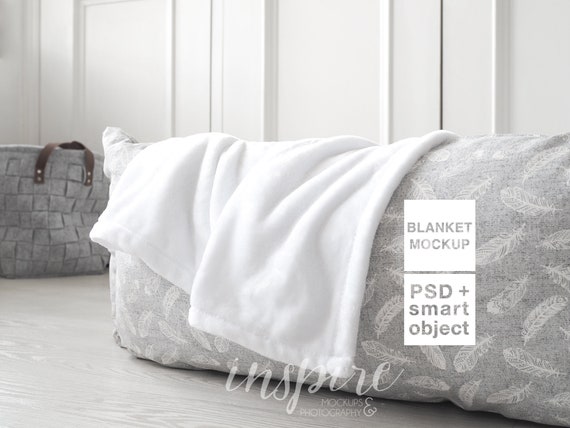 Download Minky Blanket Mockup Psd Smart Object Nordic Styled Etsy