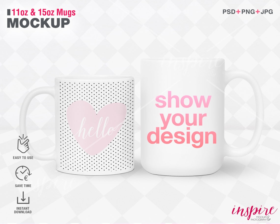 11oz 15oz Ceramic Mug Mockup / POD Product Mockups / | Etsy