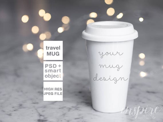 Travel Ceramic Mug Mockup Psd Smart Object Image Styled Etsy