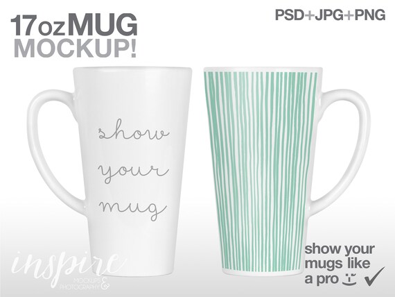 17oz Latte Mug Mockup Add Your Own Background Product Etsy