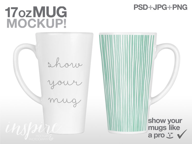 Download 17oz Latte Mug Mockup / Add your own background / Product ...