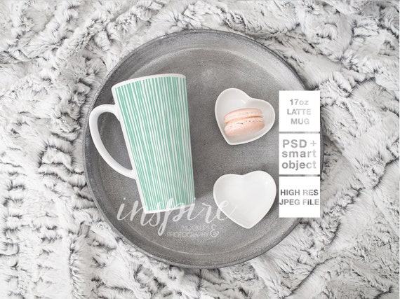 17oz Latte Mug Mockup Psd Smart Object 12oz Coffee Mug Etsy