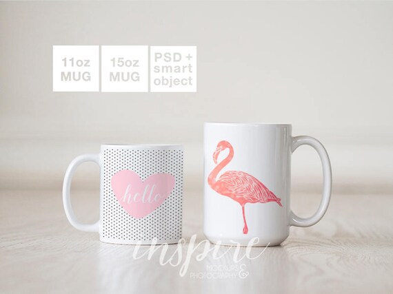 11oz 15oz Ceramic Mug Mockup Psd Smart Object Comparison Etsy