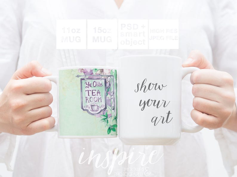 Download 11 oz and 15oz Ceramic Mug Mockup / Comparison Sizes / PSD ...