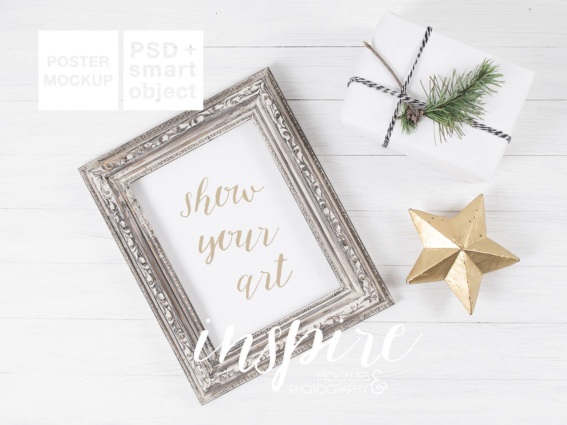 White Wood And 8x10 Frame Mockup Psd Smart Object White Etsy