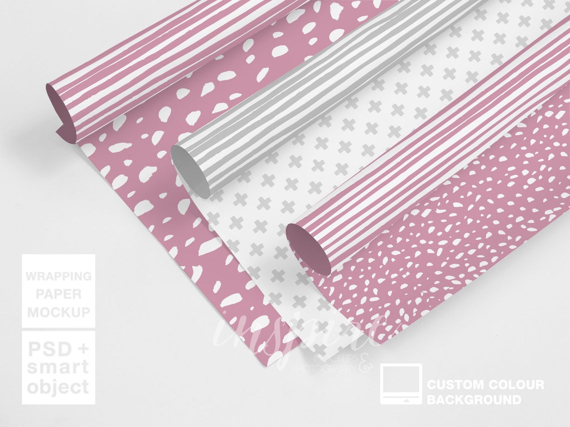 Download Gift Wrapping Paper Roll Mockup / PSD Smart Object Layer / | Etsy