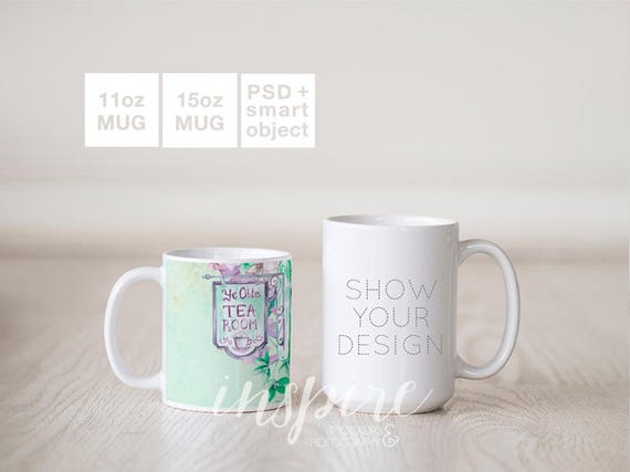 11oz 15oz Ceramic Mug Mockup Psd Smart Object Comparison Etsy