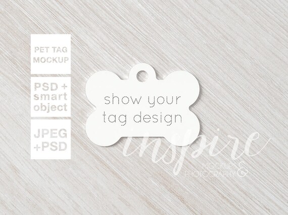 Download Bone Dog Tag Mockup Psd Smart Object Nordic Styled Scene Etsy