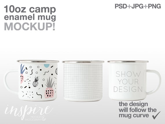 10oz Camp Mug Wrap Mockup Add Your Own Background Etsy