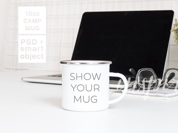 10oz Camp Mug Mockup Psd Smart Object Nordic Home Office Etsy