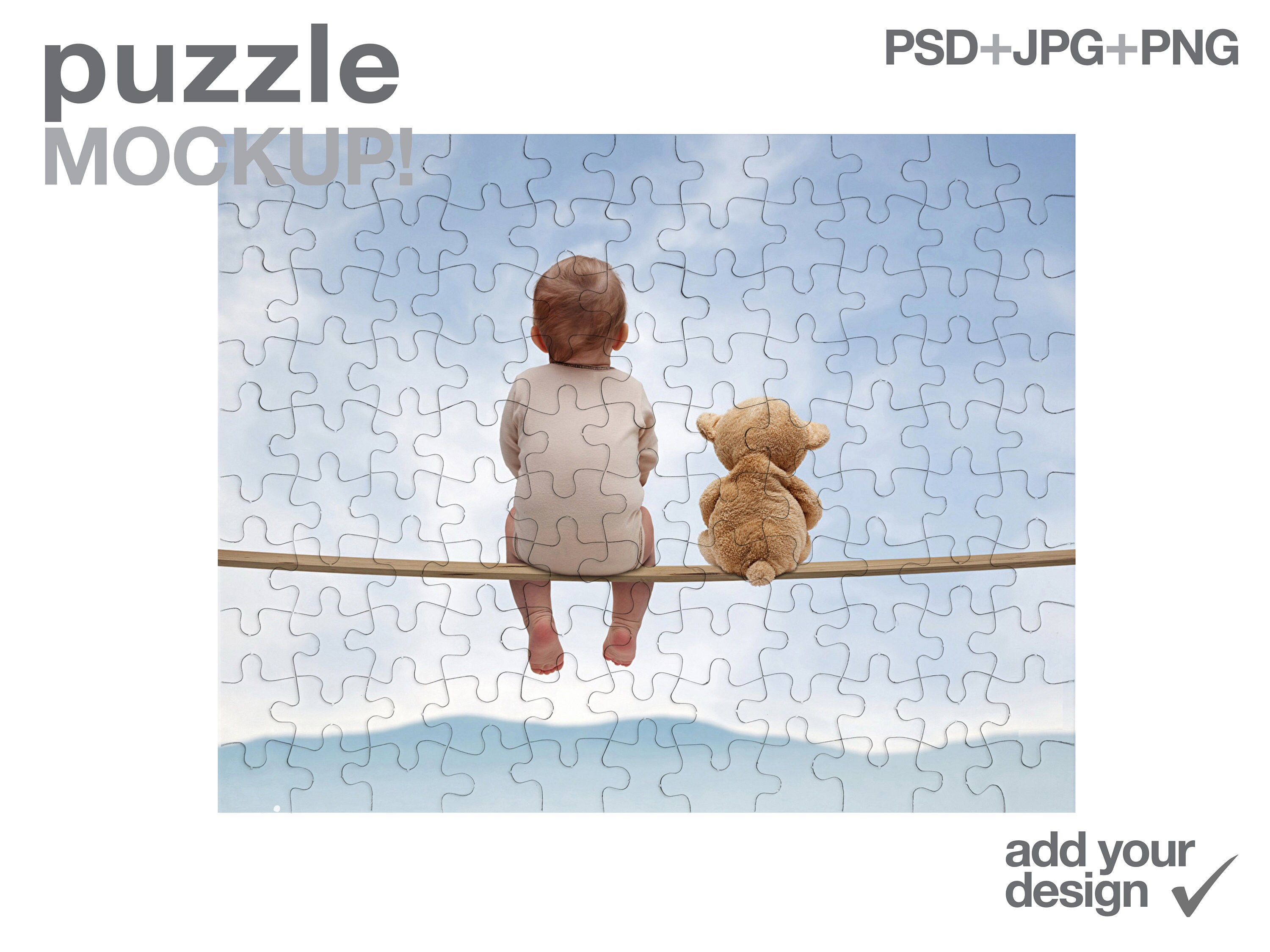 Download 110 Pieces Puzzle Mockup Psd Smart Object Add Your Own Etsy