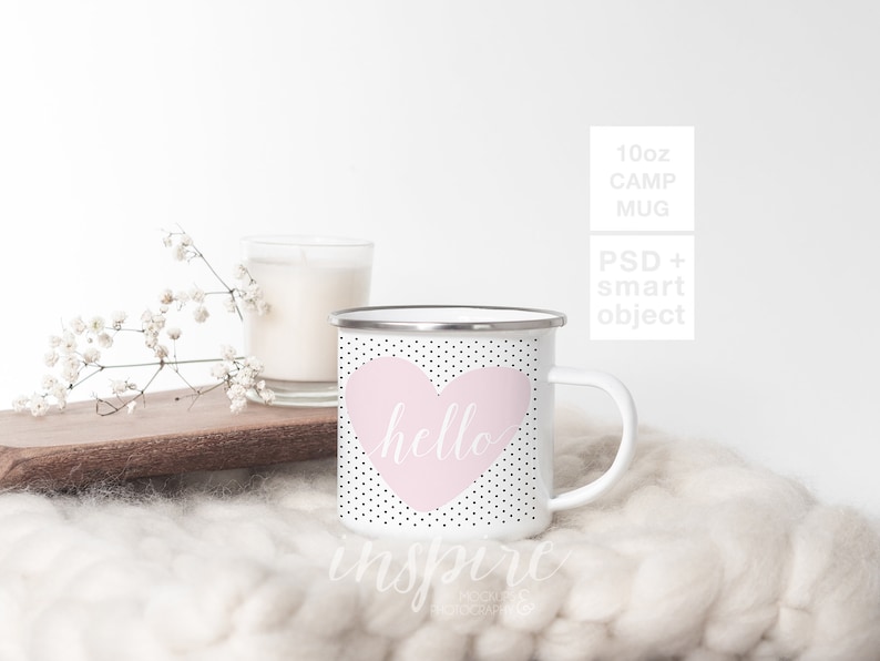 Download 10oz Camp Mug Mockup / PSD Smart Object / Femenine Styled ...