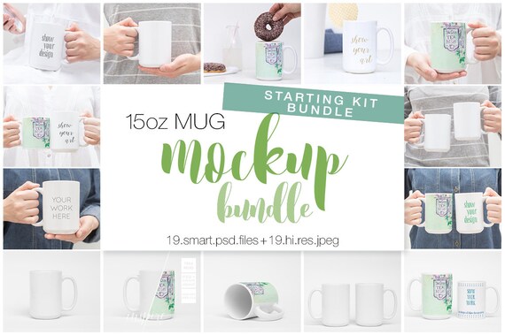 15oz Ceramic Mug Mockup Bundle Styled Mockups White Etsy