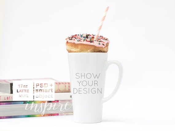 17oz Latte Mug Mockup Psd Smart Object 17oz Coffee Mug Etsy
