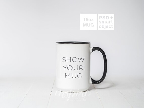 15oz Coffee Mug Mockup Psd Smart Object Nordic Styled Etsy
