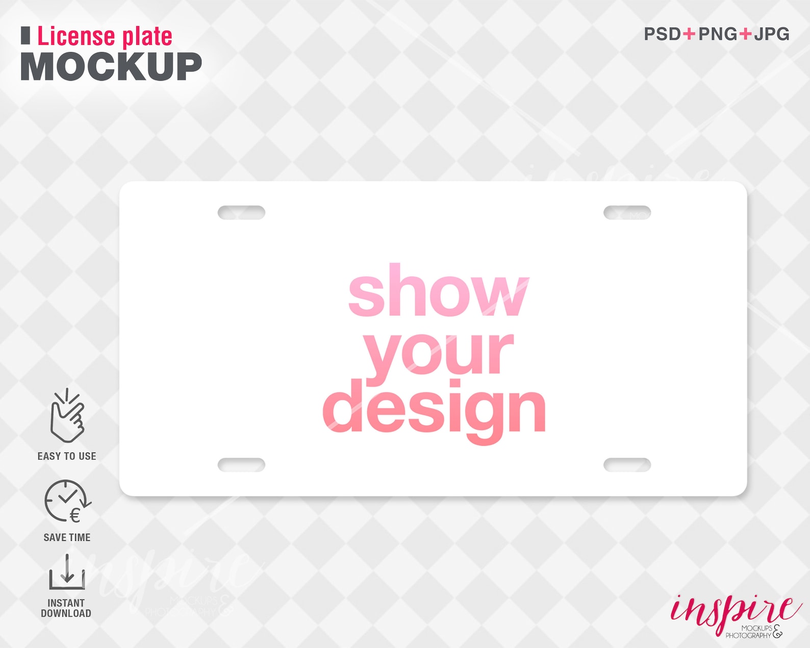 License Plate PSD Mockup / PSD Smart Object Layers / Add