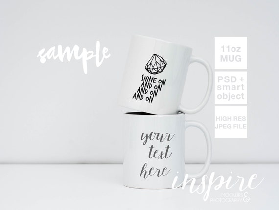 11oz Ceramic Mug Mockup Psd Smart Object Image Styled Etsy