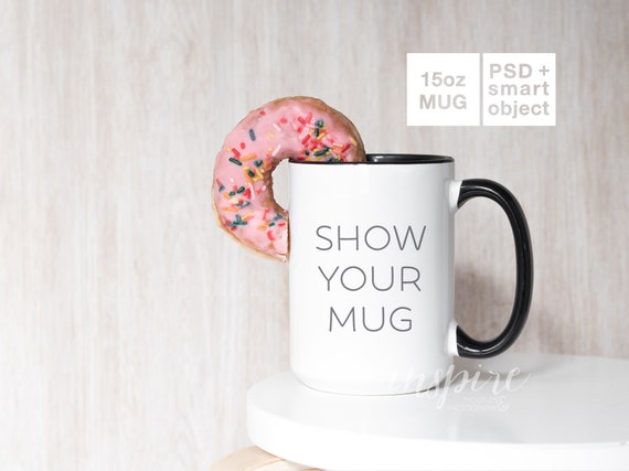 15oz Coffee Mug Mockup Psd Smart Object Femenine Styled Etsy