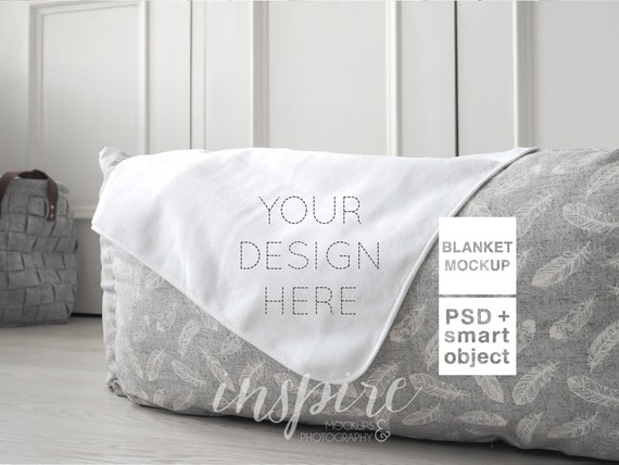 Download Soft Fleece Blanket Mockup Psd Smart Object Nordic Styled Etsy