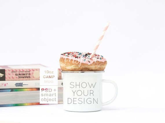 10oz Camp Mug Mockup Psd Smart Object Neutral Nordic Etsy
