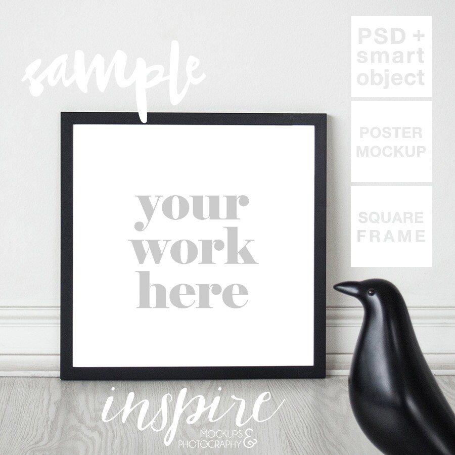 Download Black Square Frame Mockup / PSD Smart Object / Neutral | Etsy