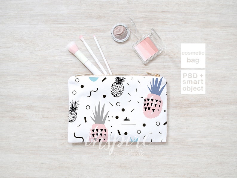 Download Make Up Bag Mockup / Add your design / Zippered Canvas | Etsy