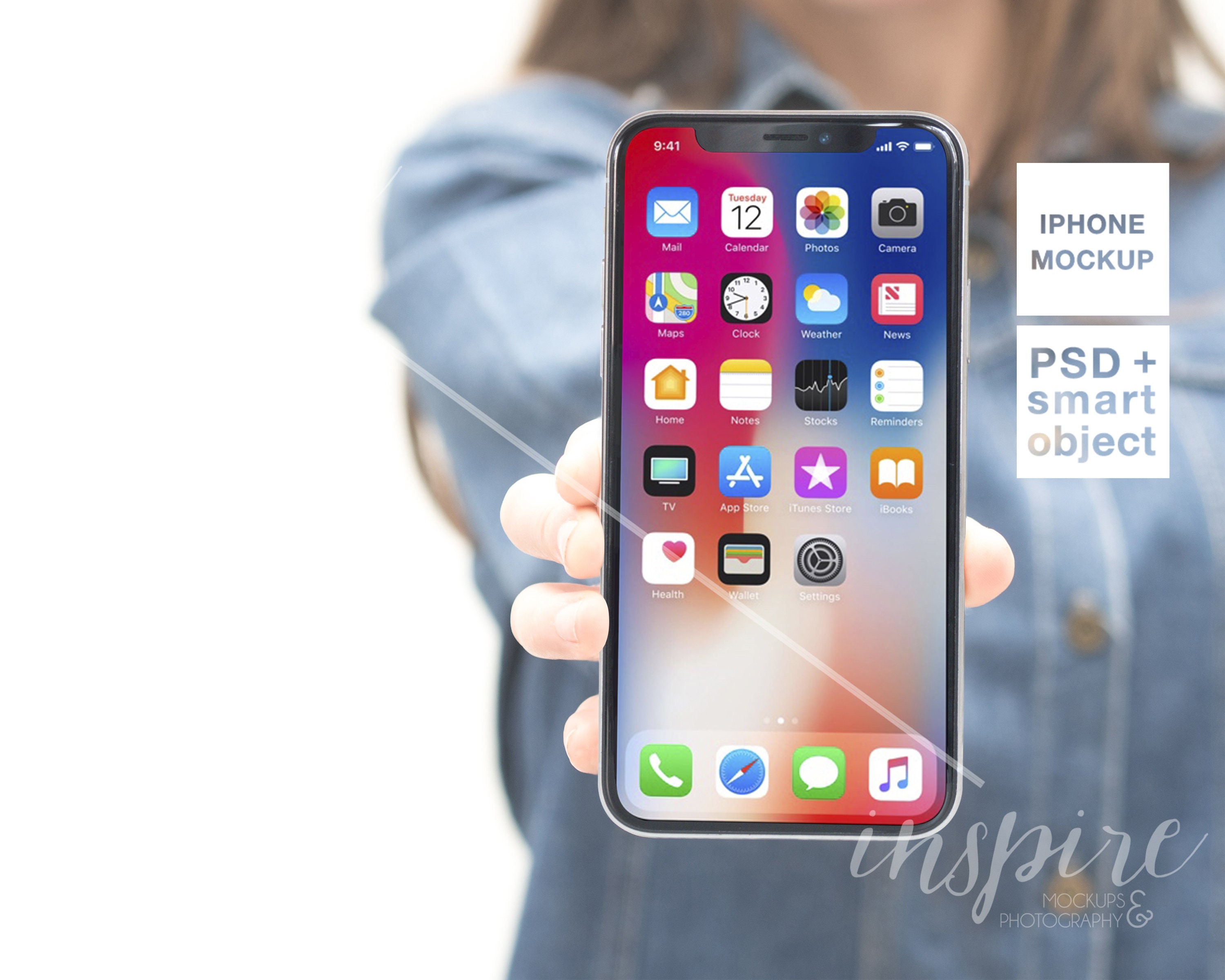 Iphone X Psd Mockup Psd Smart Object Layers Styled Stock Etsy