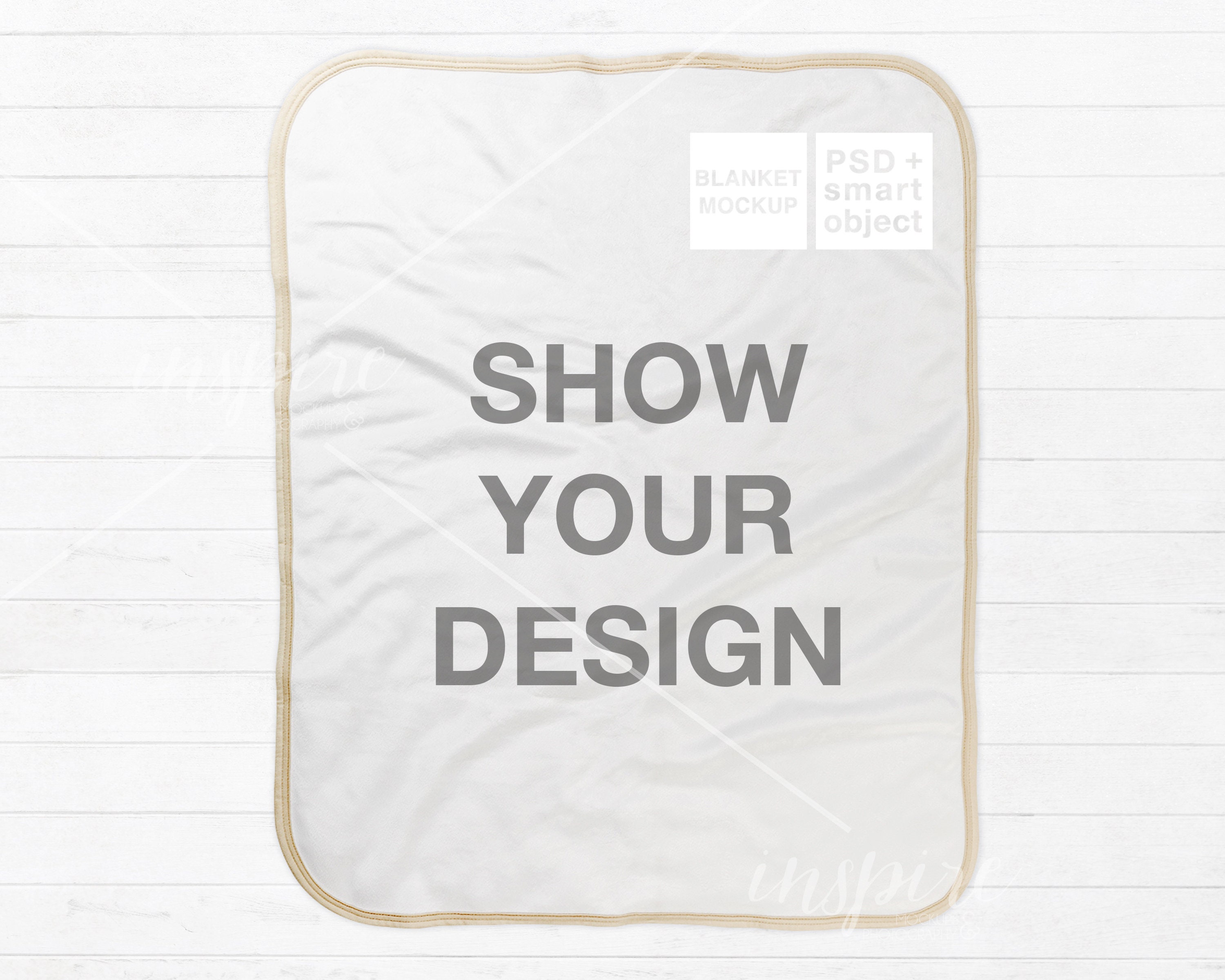 Download Sherpa Blanket Styled Mockup Psd Smart Layer Object Stock Etsy