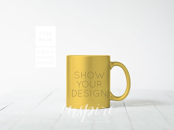 Sparkling Gold Pearl 11oz Mug Mockup Psd Smart Object Layer Etsy