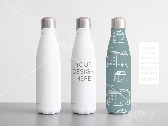 Free Minimal Glass Water Bottle (PSD)