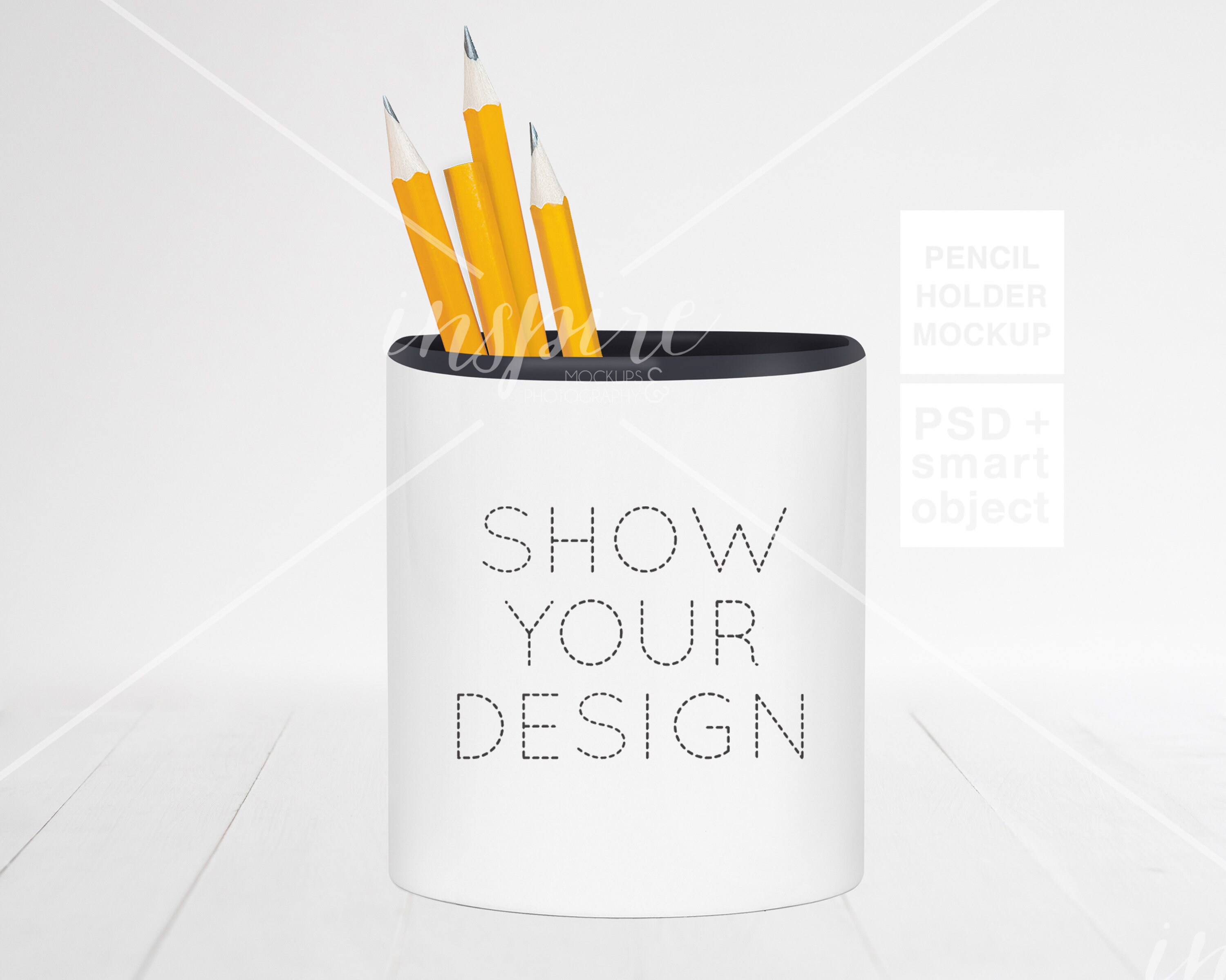 Ceramic Pencil Holder Mockup Minimalist Styled Scene Etsy