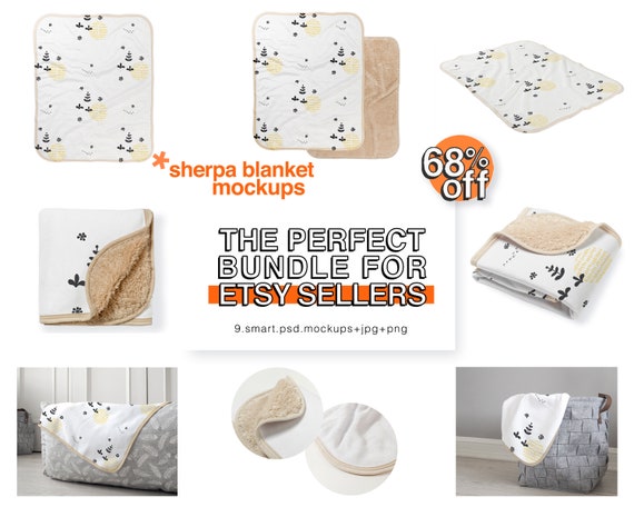 Download Sherpa Blanket Mockup Perfect Bundle For Etsy Sellers Psd Etsy