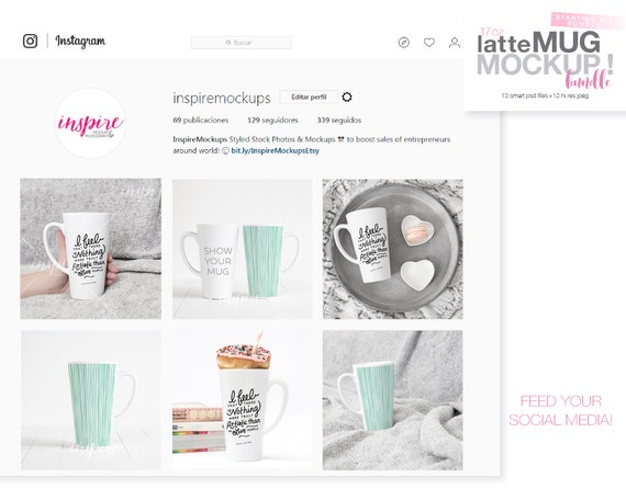 17oz Latte Mug Mockup Bundle Styled Mockups Cozy Etsy