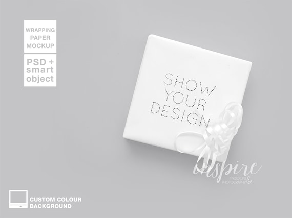Download Gift Box Wrapping Paper Mockup Psd Smart Object Layer Etsy