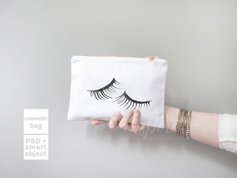 Download Cosmetic Bag Mockup / Add your design / Zippered Canvas | Etsy
