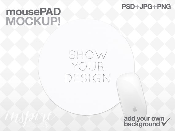 Download Round Mousepad Mockup Psd Smart Object Add Your Own Etsy