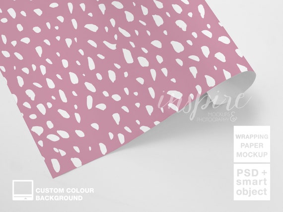 Download Gift Wrapping Paper Roll Mockup Psd Smart Object Layer Etsy