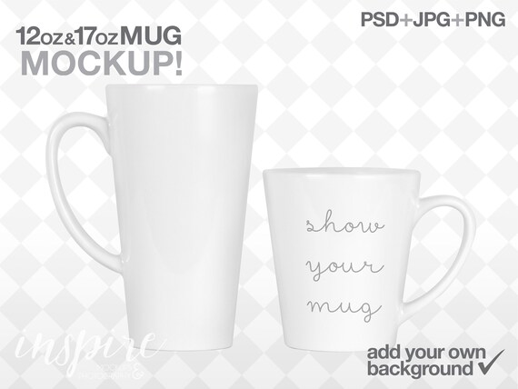 12oz 17oz Latte Ceramic Mug Mockup Psd Smart Object Etsy