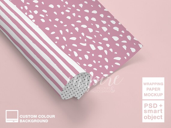 Download Gift Wrapping Paper Roll Mockup Psd Smart Object Layer Etsy