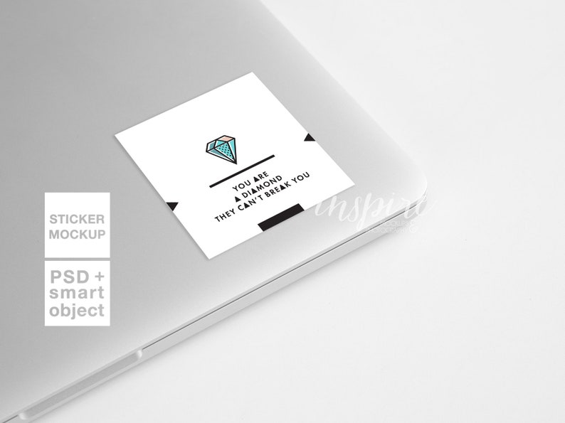 Download Square Sticker Mockup / Laptop Styled Stock Photography ...