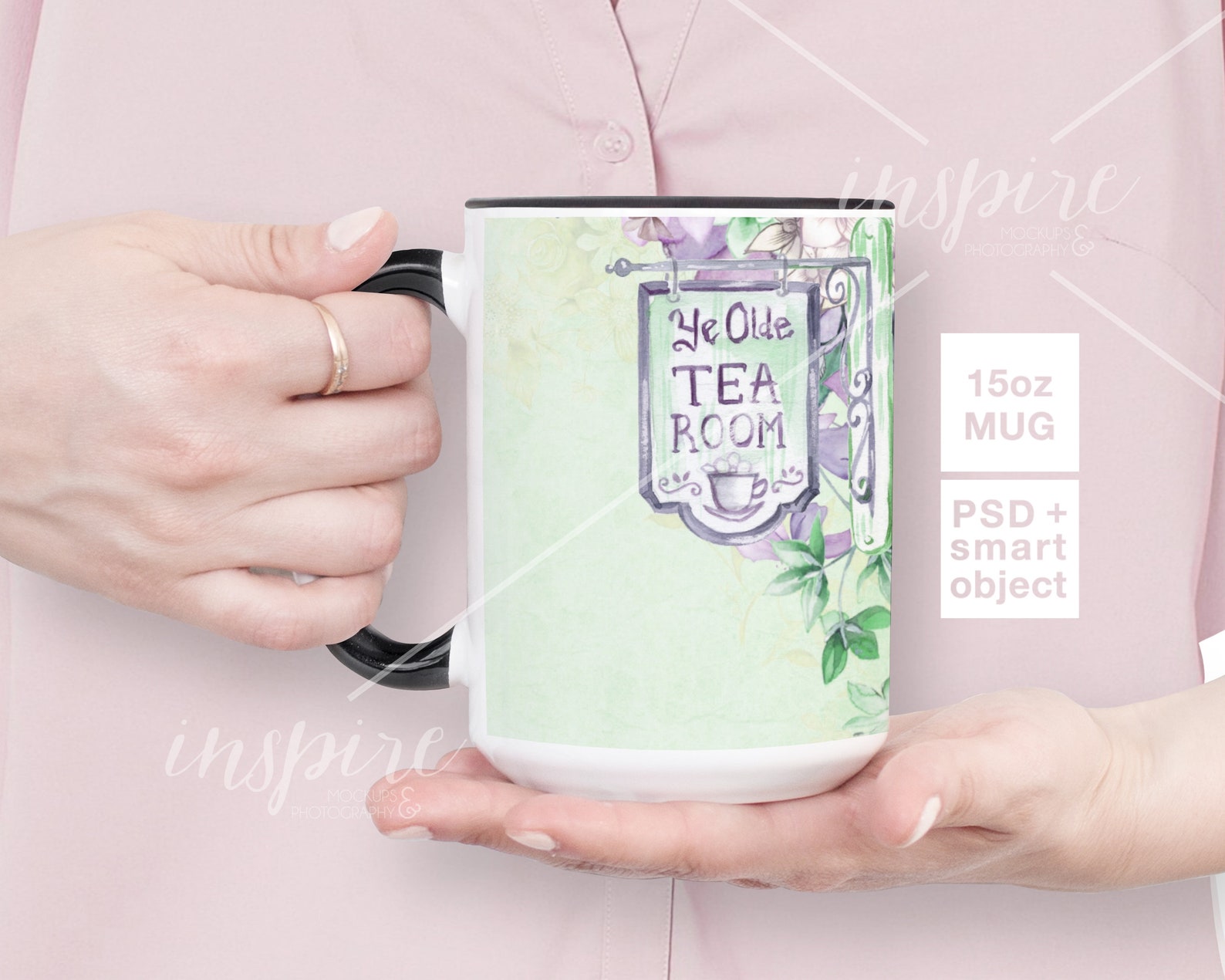 Girl holding 15oz Coffee Mug PSD Styled Mockup / PSD Smart | Etsy