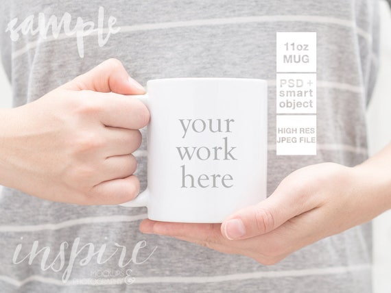 11oz Ceramic Mug Mockup Psd Smart Object Styled Stock Etsy