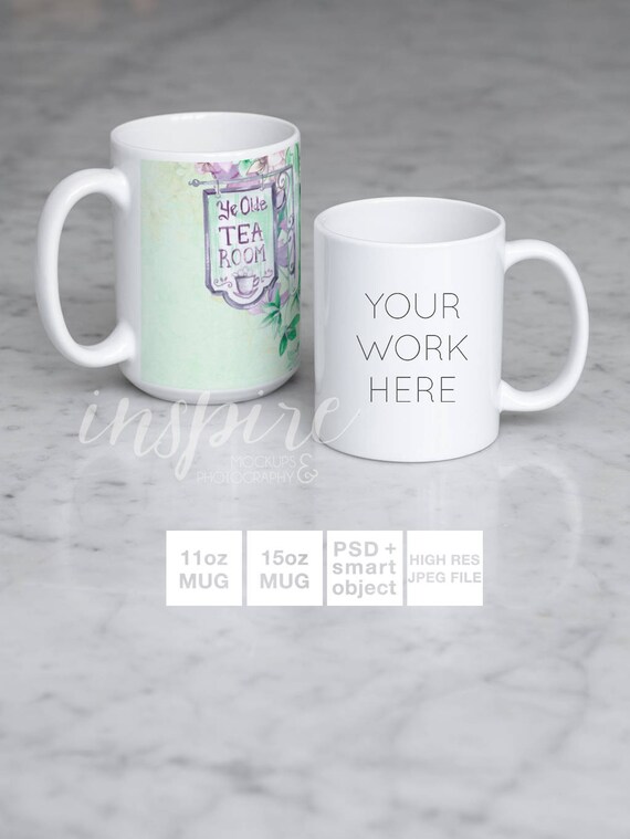 11oz 15oz Ceramic Mug Mockup Psd Smart Object Comparison Etsy